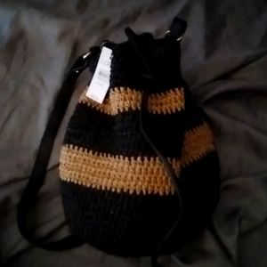 The Loft raffia hobo bag tan and brown